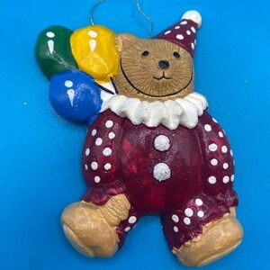 Bear Clown & Balloons Ornament Resin